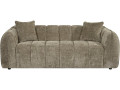 "Wagram" Fabric Bubble-Style Straight Sofa - 3-Seater - Green - Brown