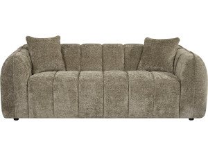 "Wagram" Fabric Bubble-Style Straight Sofa - 3-Seater - Brown