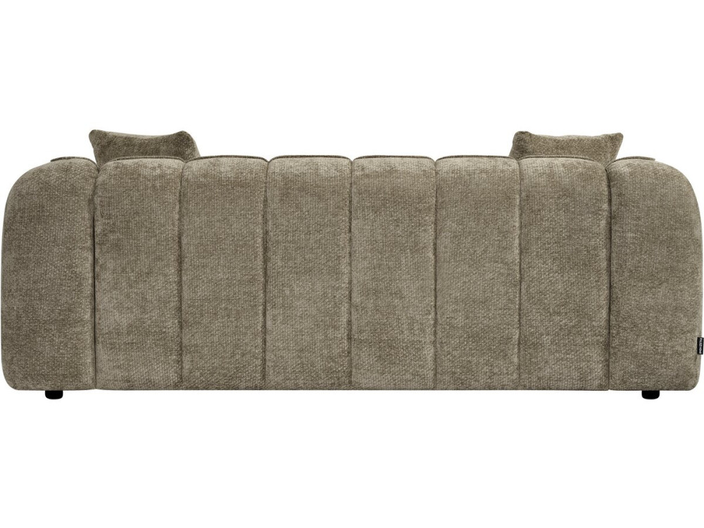 "Wagram" Fabric Bubble-Style Straight Sofa - 3-Seater - Brown