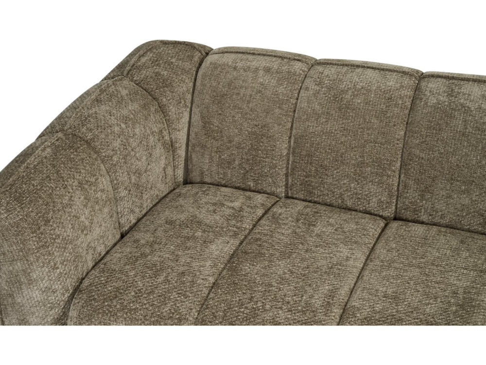 "Wagram" Fabric Bubble-Style Straight Sofa - 3-Seater - Brown