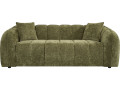 "Wagram" Fabric Bubble-Style Straight Sofa - 3-Seater - Green - Taupe