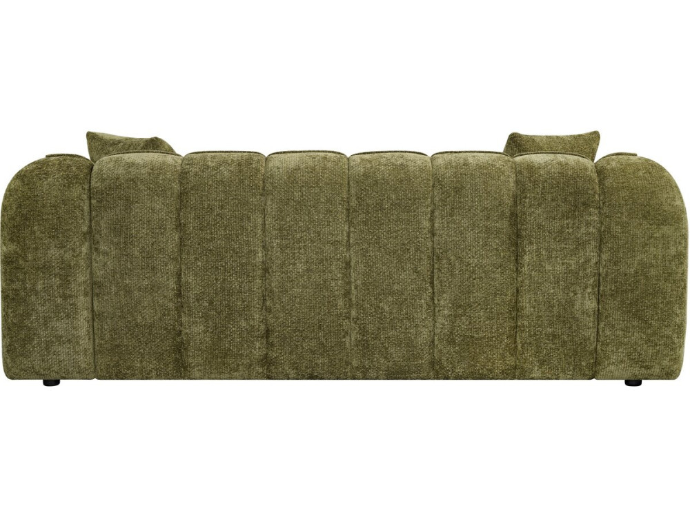 "Wagram" Fabric Bubble-Style Straight Sofa - 3-Seater - Green