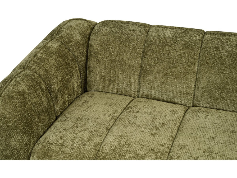 "Wagram" Fabric Bubble-Style Straight Sofa - 3-Seater - Green