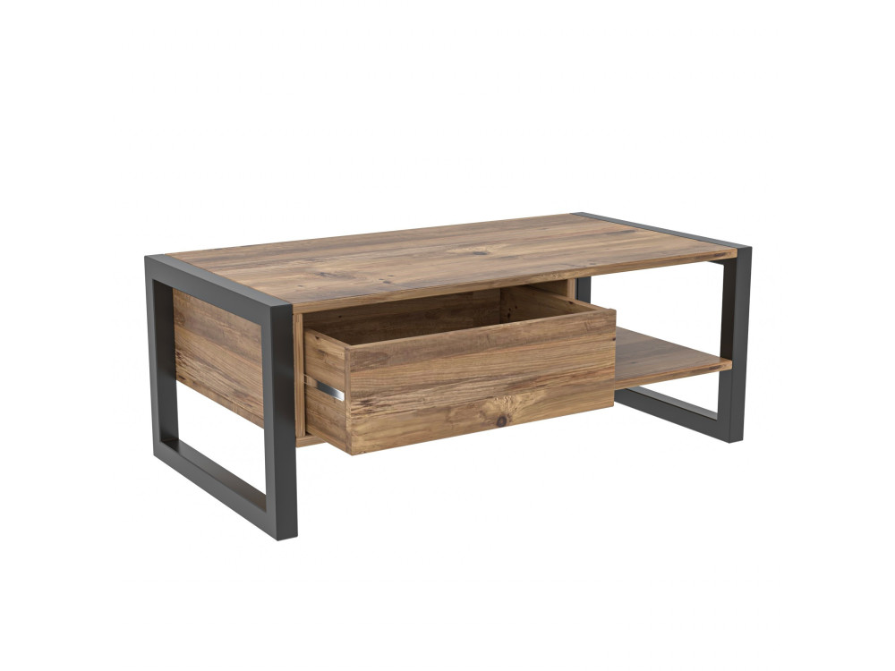 "Haldizen" Wooden Coffee Table - 105 x 55 x 40 cm - Brown