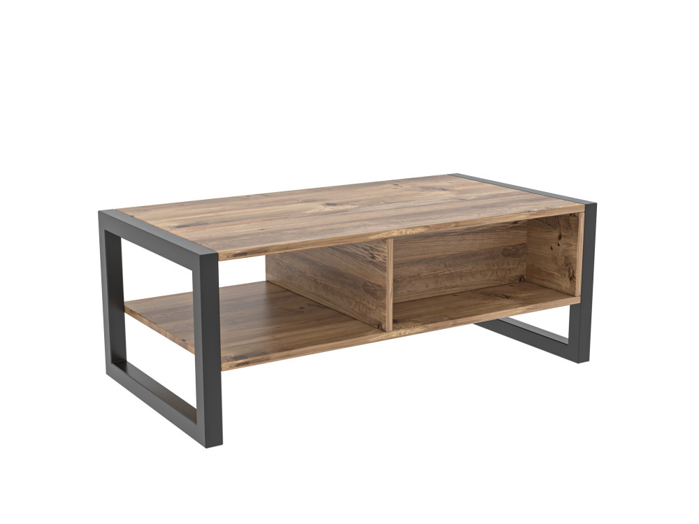 "Haldizen" Wooden Coffee Table - 105 x 55 x 40 cm - Brown