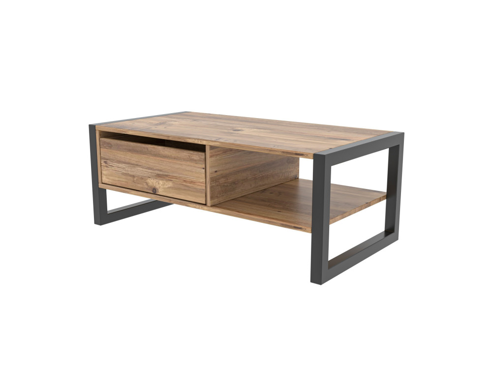 "Haldizen" Wooden Coffee Table - 105 x 55 x 40 cm - Brown