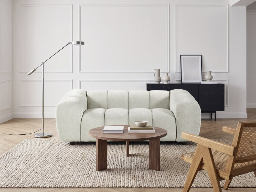 "Courcelles" Fabric Bubble-Style Straight Sofa - 2-Seater - Beige
