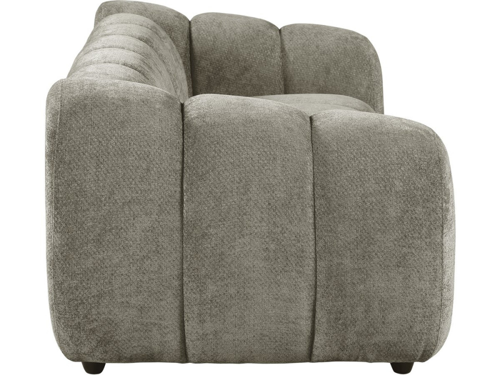 "Courcelles" Fabric Bubble-Style Straight Sofa - 3-Seater - Brown