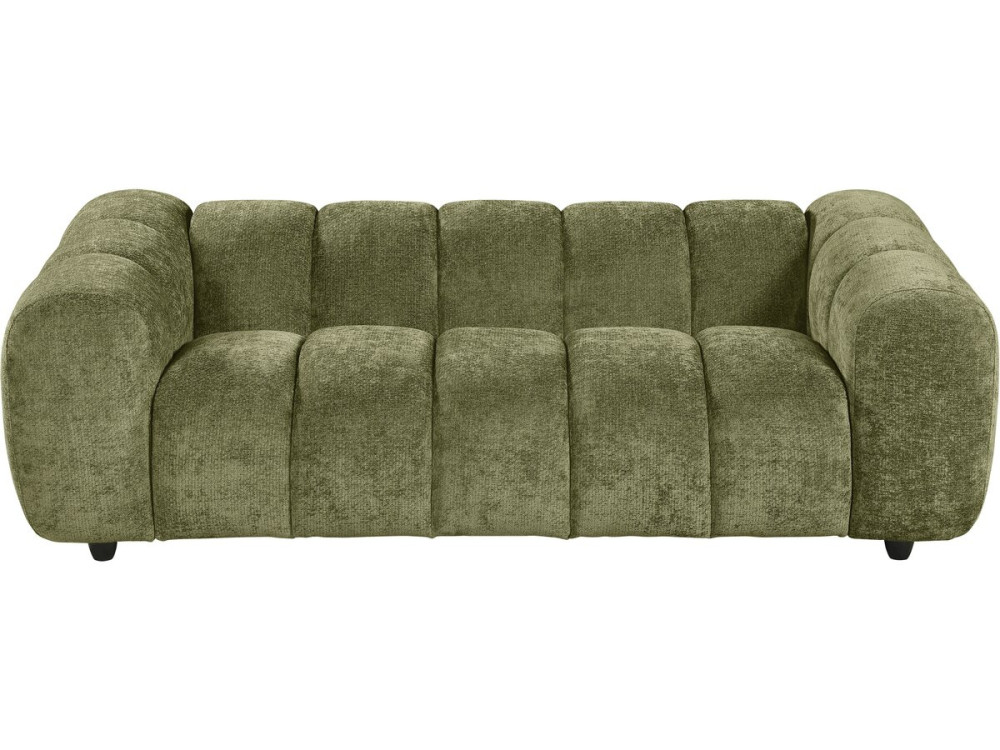 "Courcelles" Fabric Bubble-Style Straight Sofa - 3-Seater - Green