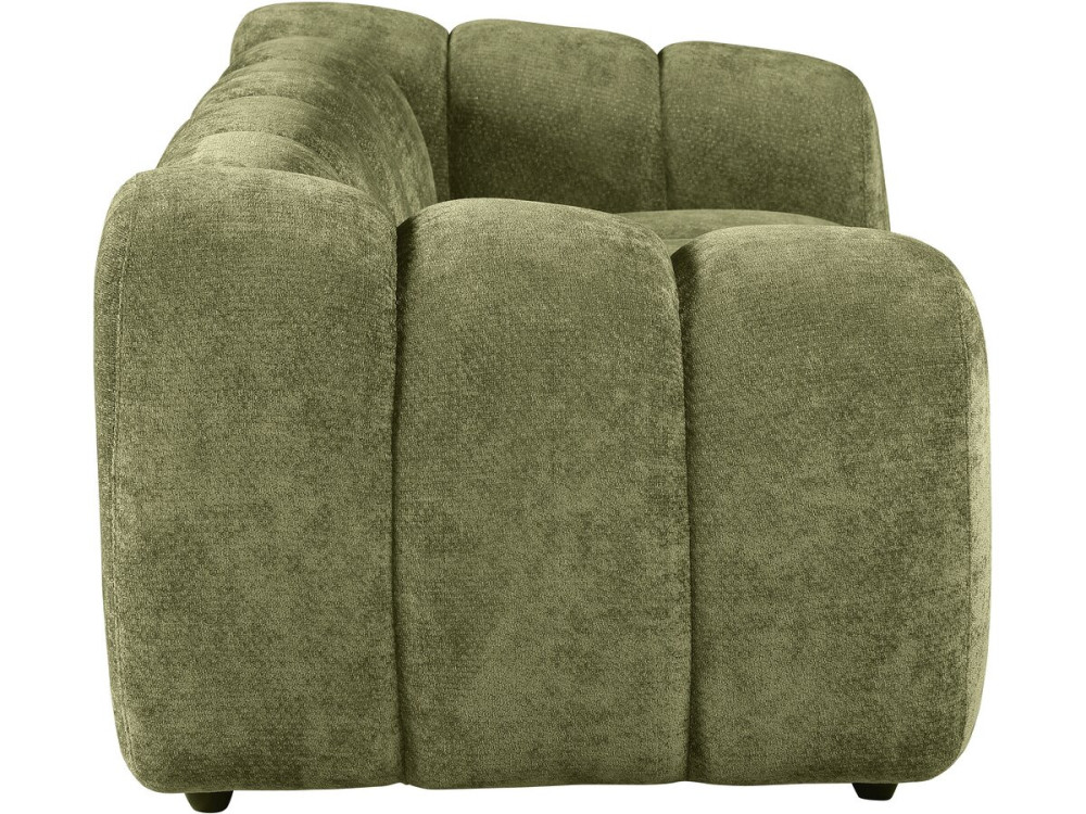 "Courcelles" Fabric Bubble-Style Straight Sofa - 3-Seater - Green