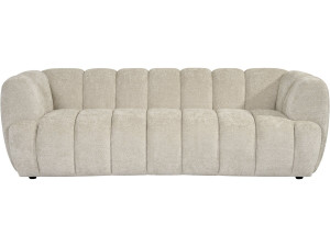 "Malakoff" Fabric Bubble-Style Straight Sofa - 3-Seater - Beige