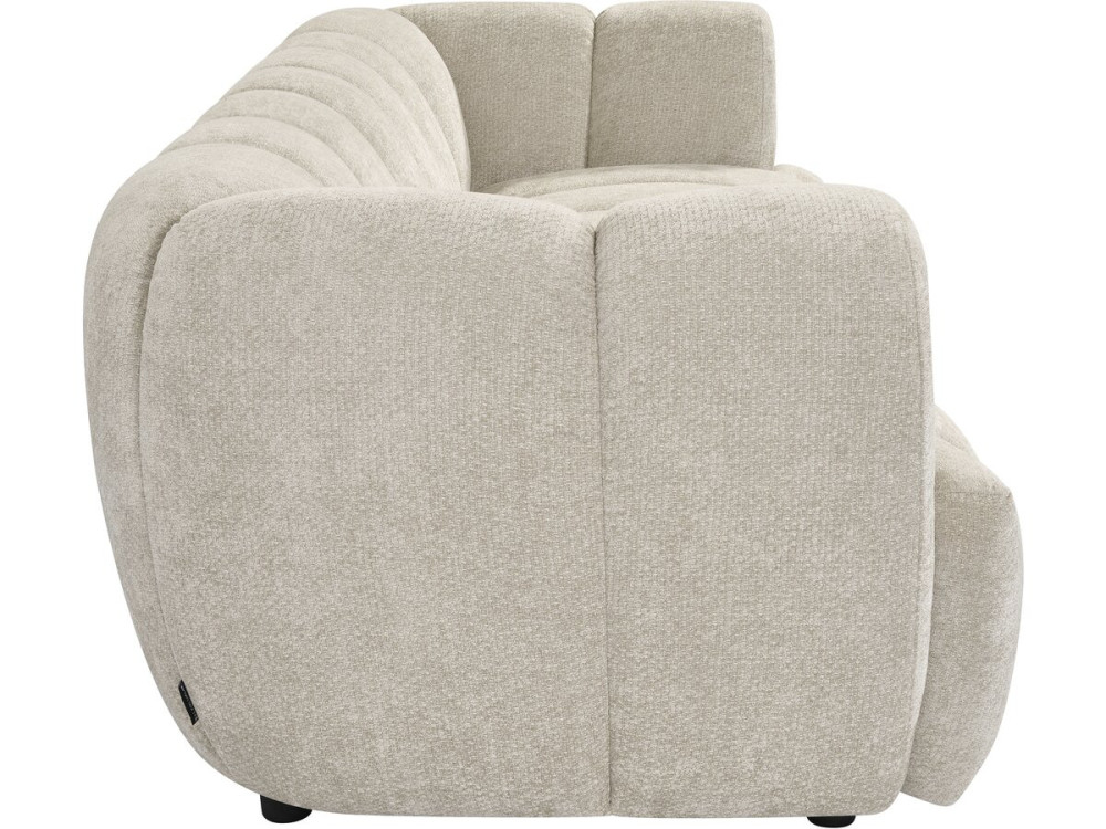 "Malakoff" Fabric Bubble-Style Straight Sofa - 3-Seater - Beige
