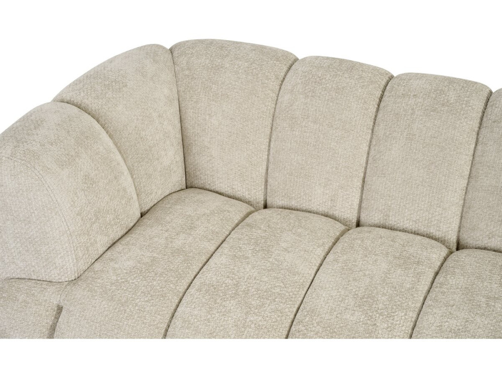 "Malakoff" Fabric Bubble-Style Straight Sofa - 3-Seater - Beige