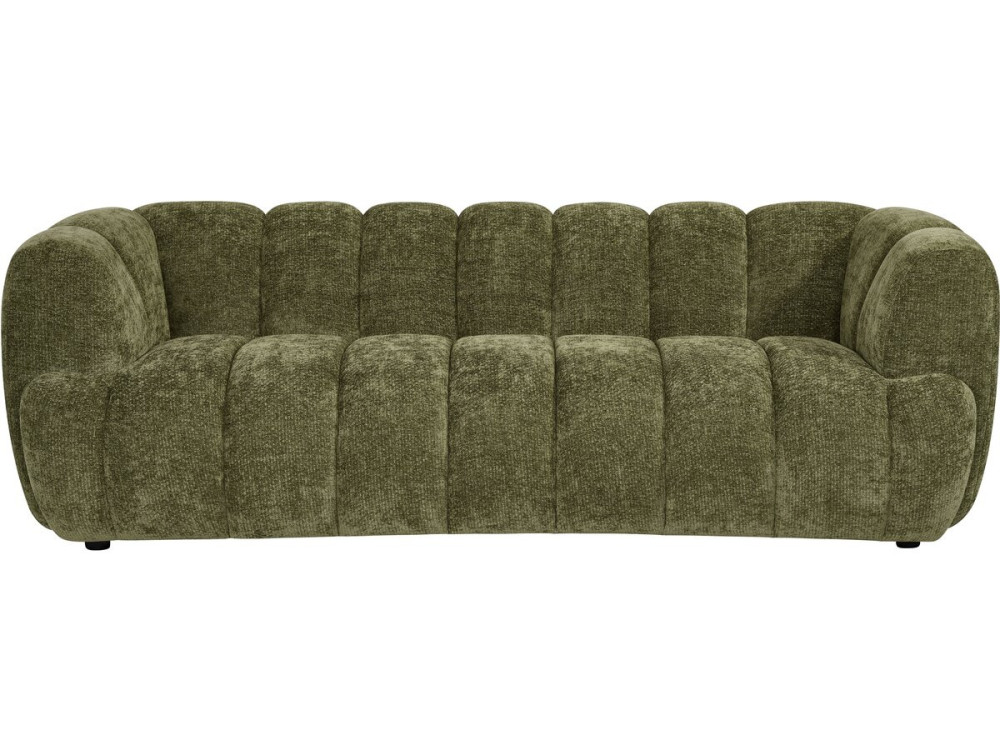 "Malakoff" Fabric Bubble-Style Straight Sofa - 3-Seater - Green