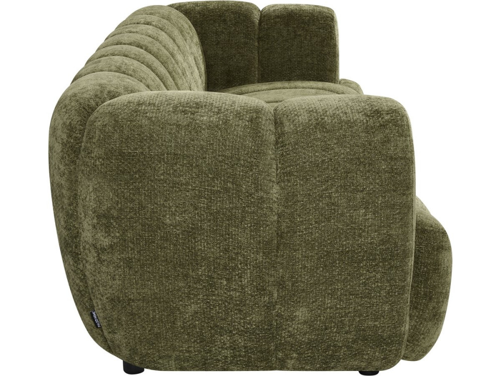 "Malakoff" Fabric Bubble-Style Straight Sofa - 3-Seater - Green