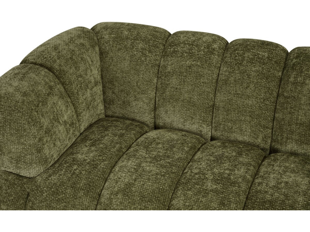 "Malakoff" Fabric Bubble-Style Straight Sofa - 3-Seater - Green