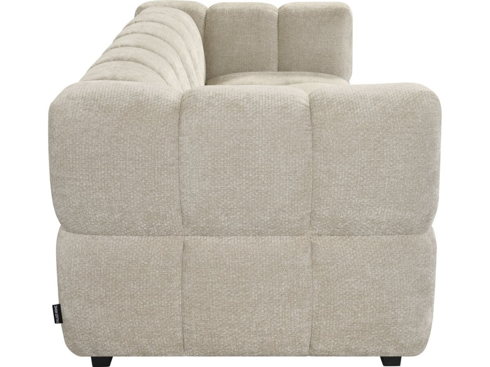 "Spontini" Fabric Bubble-Style Straight Sofa - 3-Seater - Beige