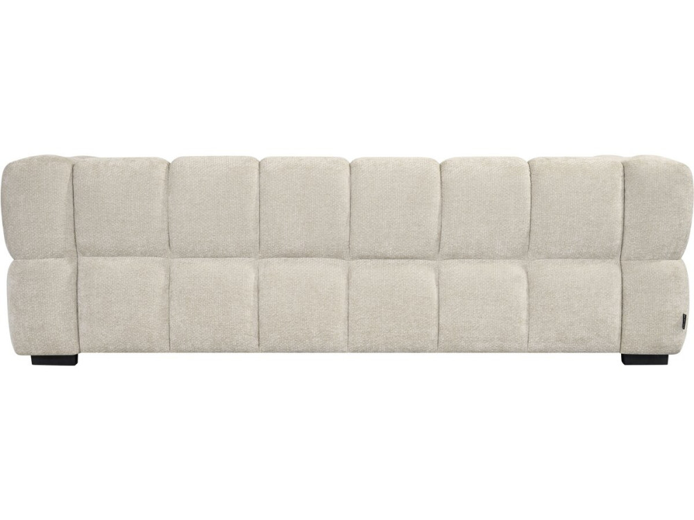 "Spontini" Fabric Bubble-Style Straight Sofa - 3-Seater - Beige