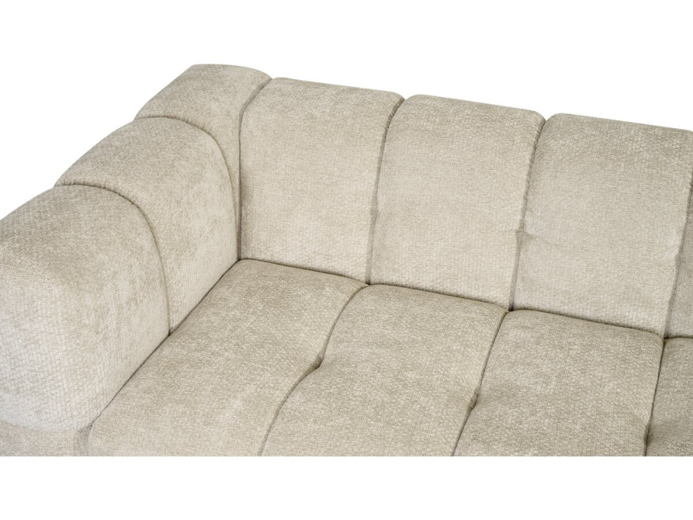 "Spontini" Fabric Bubble-Style Straight Sofa - 3-Seater - Beige