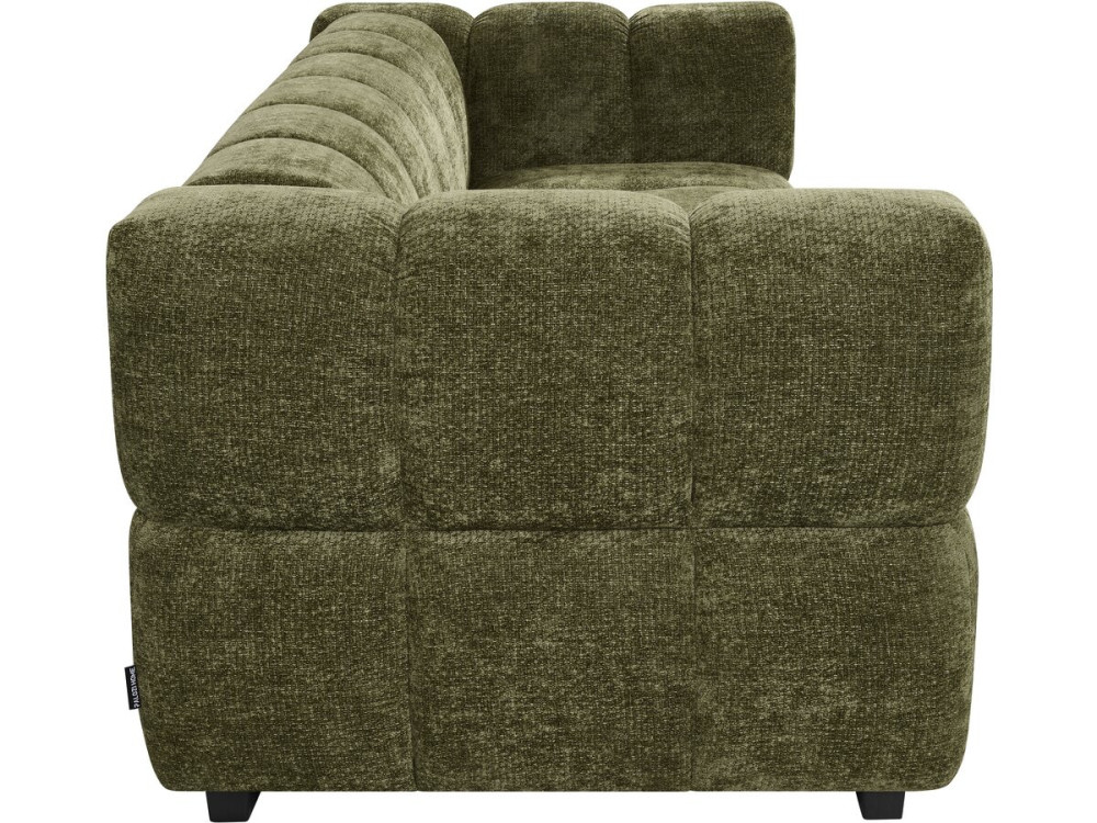 "Spontini" Fabric Bubble-Style Straight Sofa - 3-Seater - Green