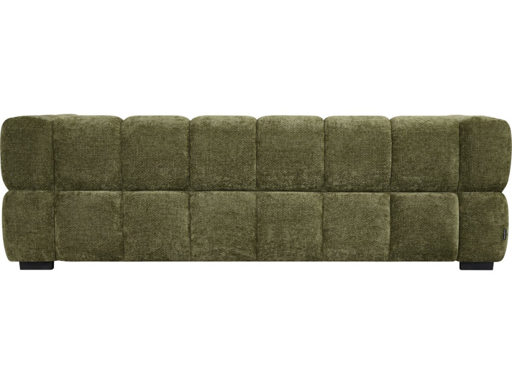 "Spontini" Fabric Bubble-Style Straight Sofa - 3-Seater - Green