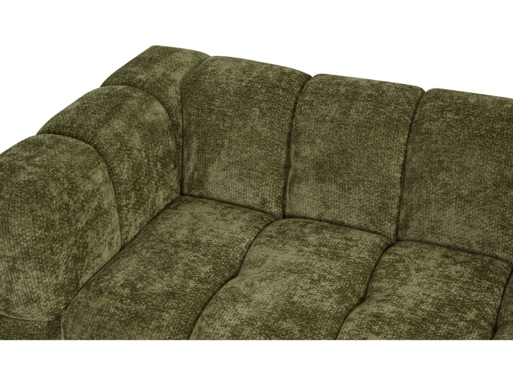 "Spontini" Fabric Bubble-Style Straight Sofa - 3-Seater - Green