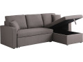 Convertible corner sofa "Alain" with storage space - 221 x 145 x 85 cm - 3 seater-sofa - Chestnut brown - Mole