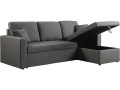 Convertible corner sofa "Alain" with storage space - 221 x 145 x 85 cm - 3 seater-sofa - Chestnut brown - GREY