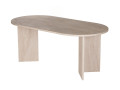 Sablin" wooden dining table - 180 x 89 x 75 cm - Walnut - Travertine