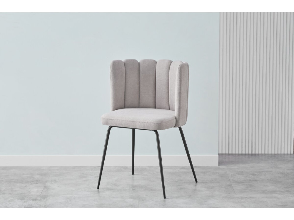 Set of 2 "Anja" Fabric Chairs - Gray