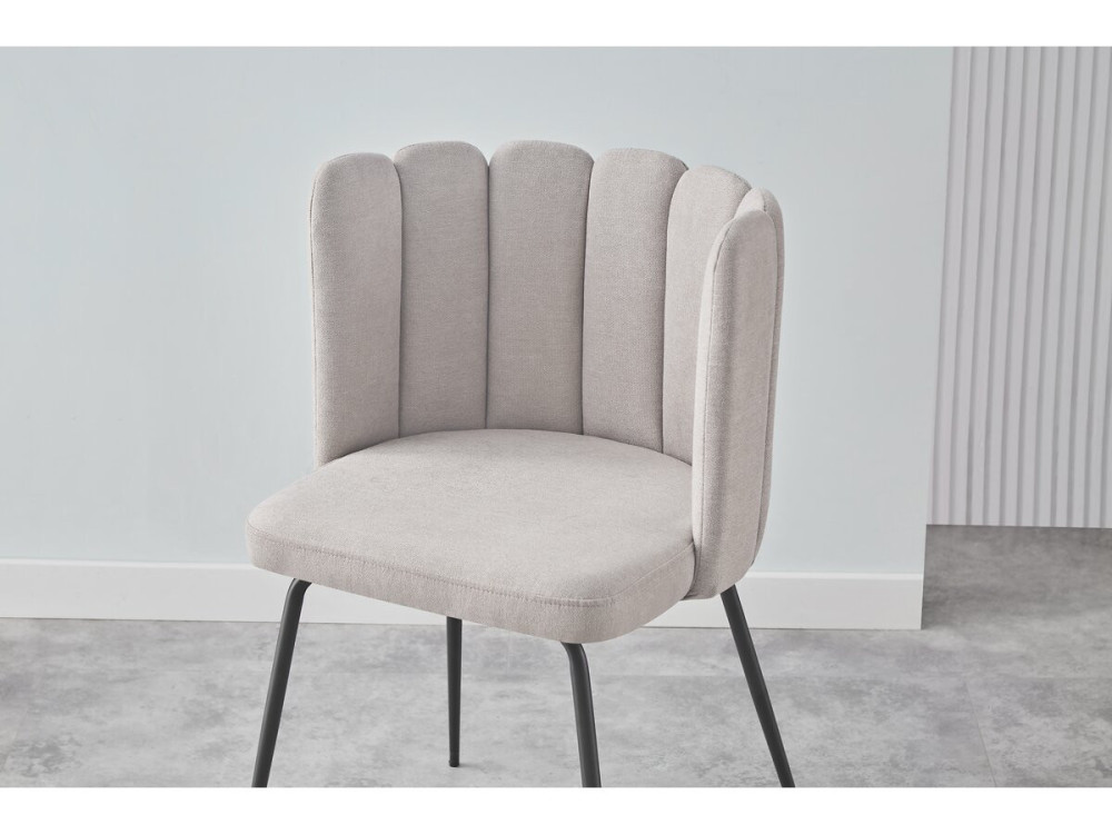 Set of 2 "Anja" Fabric Chairs - Gray