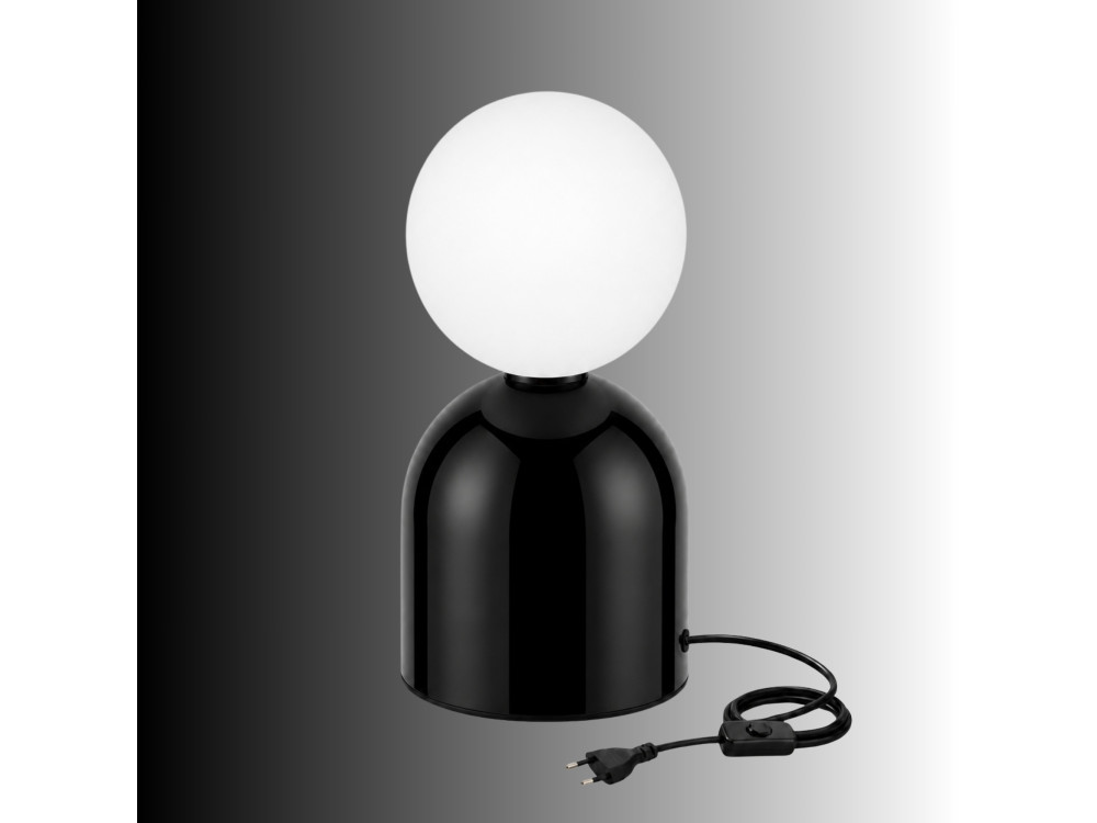"Pupa" Metal Table Lamp - 14 x 14 x 25 cm - Black