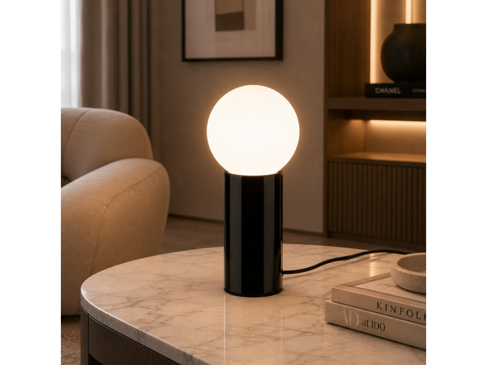 "Polo" Metal Table Lamp - 15 x 15 x 35 cm - Black