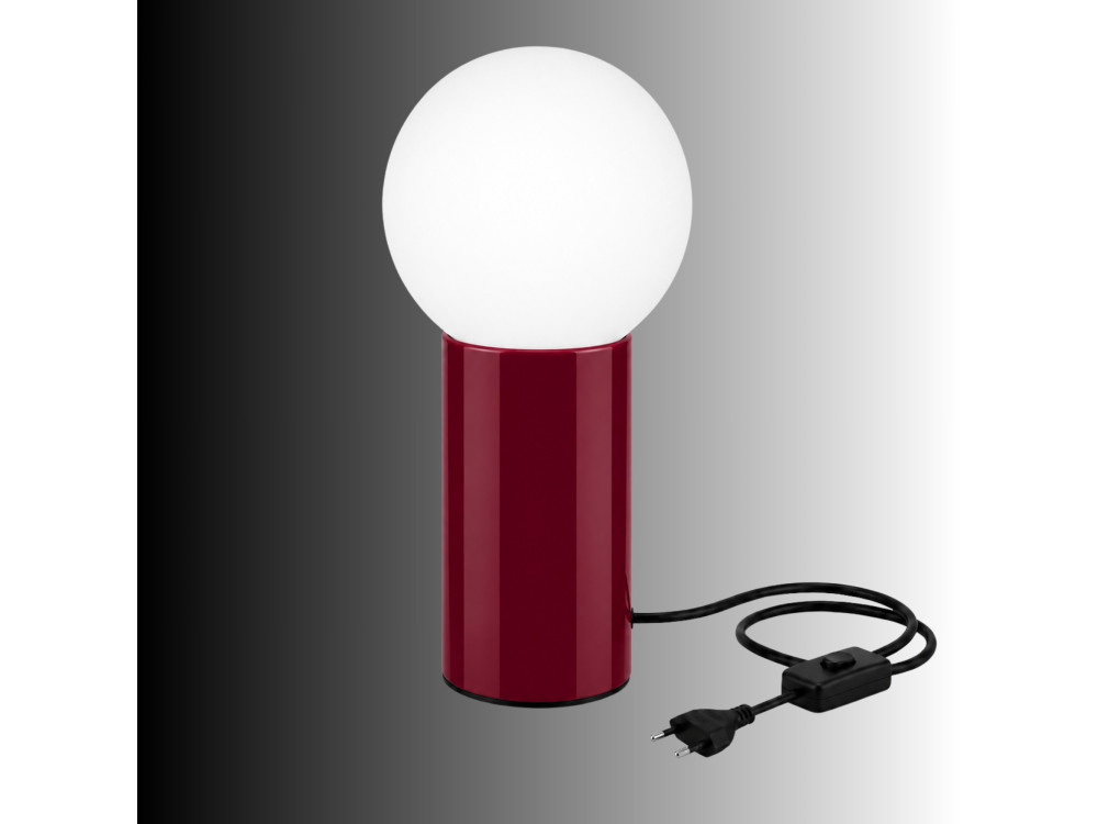 "Polo" Metal Table Lamp - 15 x 15 x 35 cm - Red