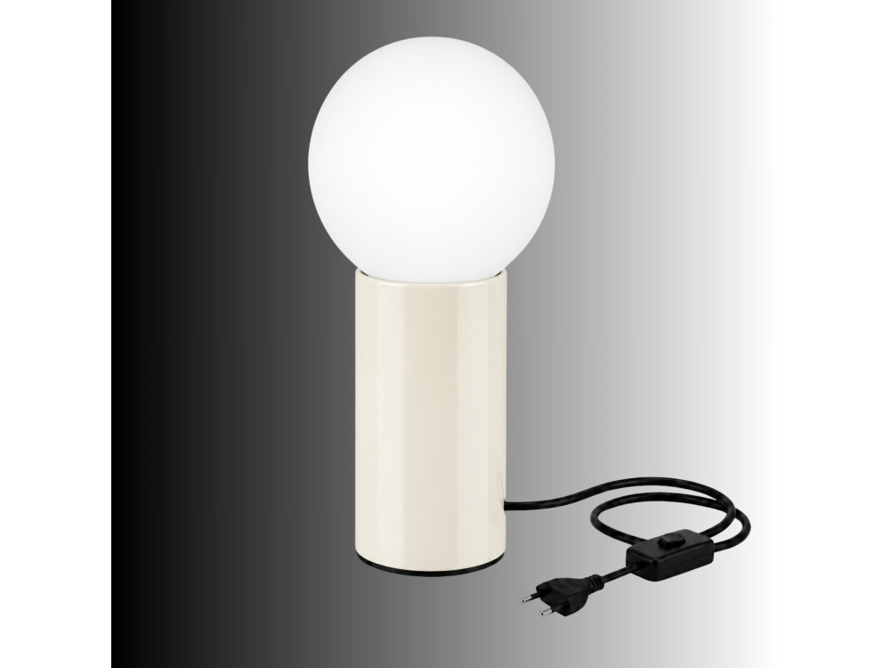 "Polo" Metal Table Lamp - 15 x 15 x 35 cm - Beige