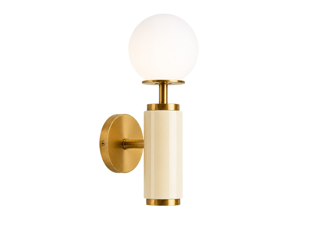 "Moira" Metal Wall Sconce - 15 x 17 x 37 cm - Beige