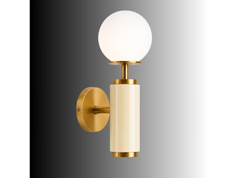 "Moira" Metal Wall Sconce - 15 x 17 x 37 cm - Beige