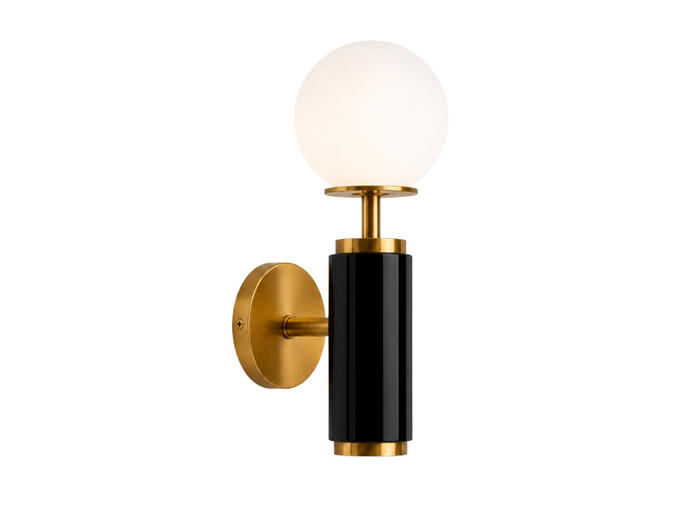 "Moira" Metal Wall Sconce - 15 x 17 x 37 cm - Black