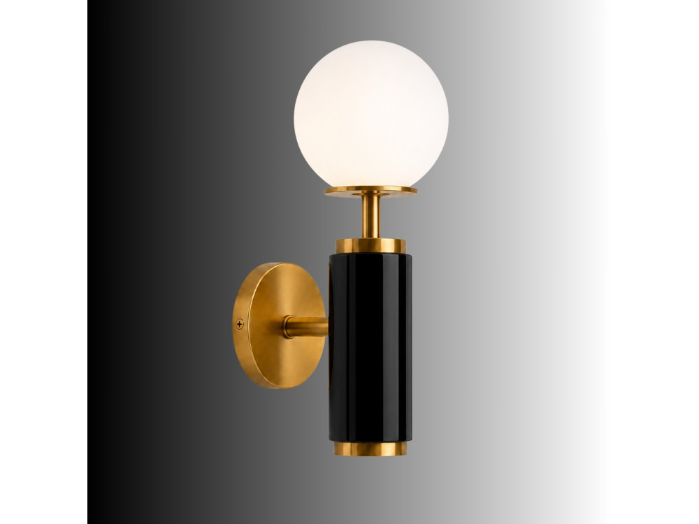 "Moira" Metal Wall Sconce - 15 x 17 x 37 cm - Black