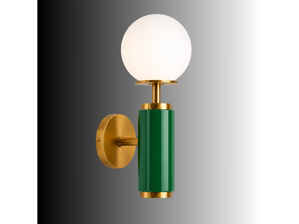 "Moira" Metal Wall Sconce - 15 x 17 x 37 cm - Green