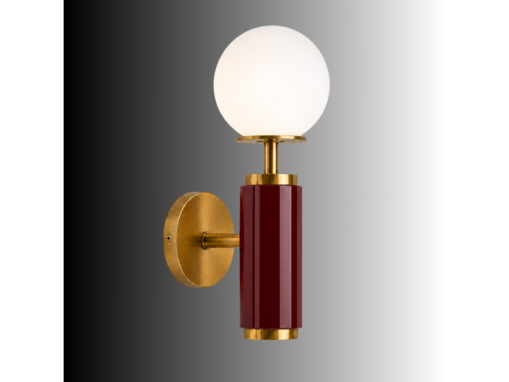 "Moira" Metal Wall Sconce - 15 x 17 x 37 cm - Red