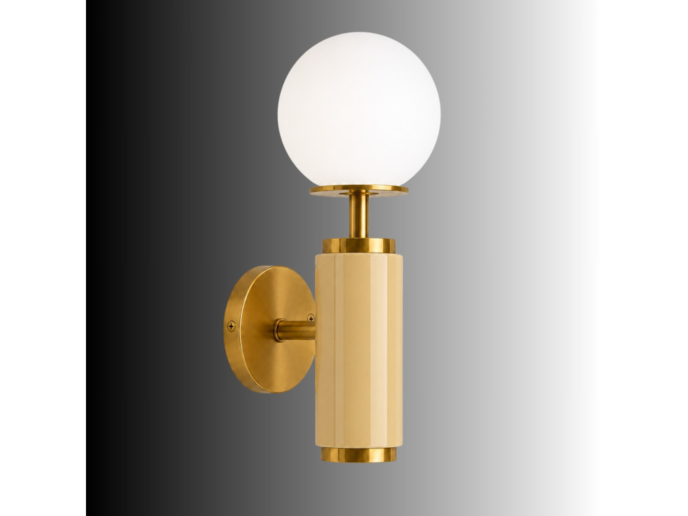 "Moira" Metal Wall Sconce - 15 x 17 x 37 cm - Yellow