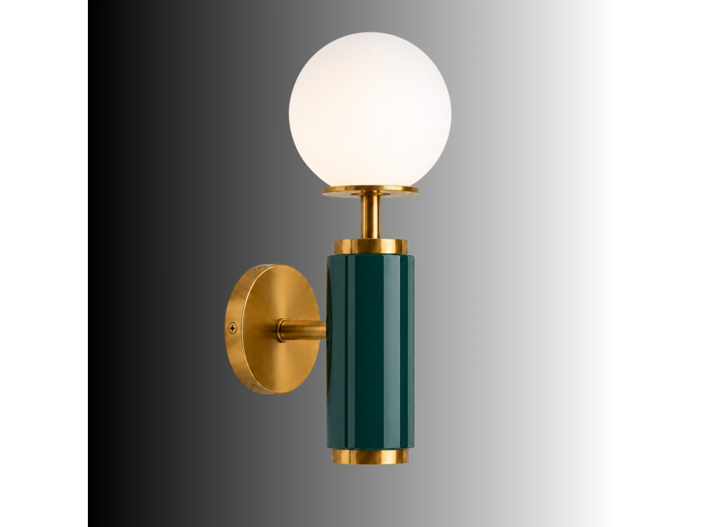 "Moira" Metal Wall Sconce - 15 x 17 x 37 cm - Green