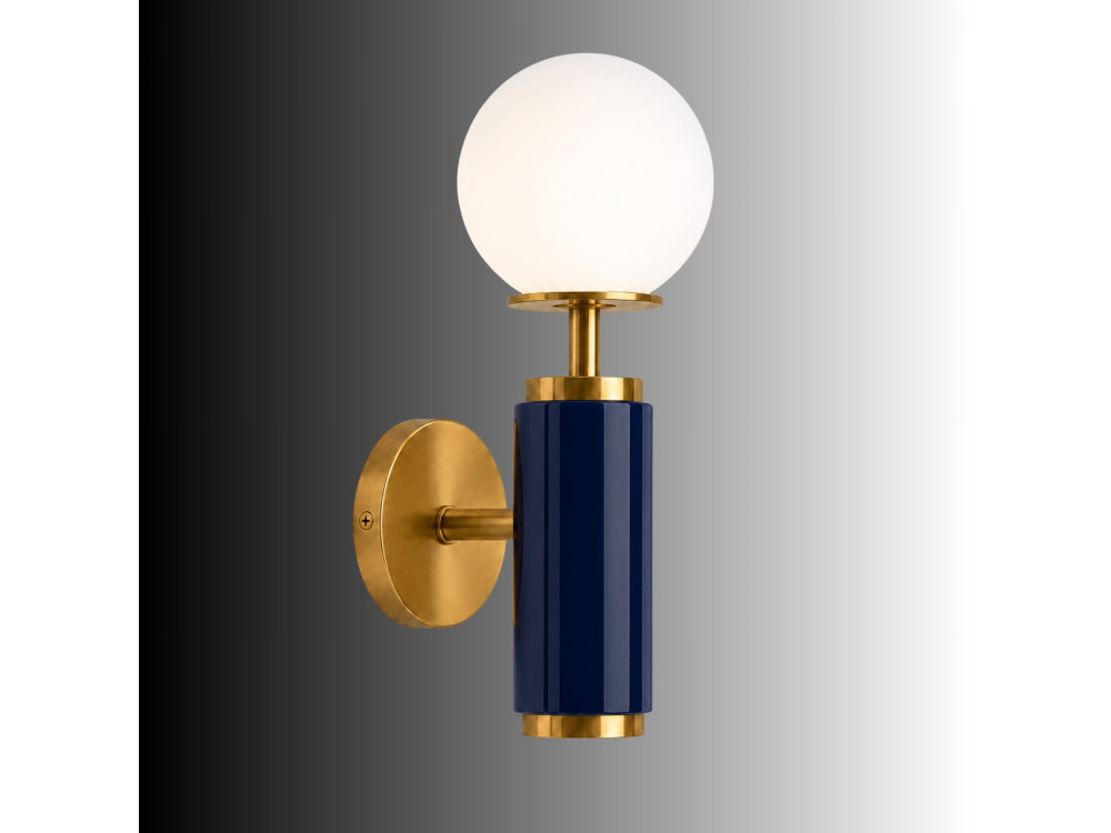 "Moira" Metal Wall Sconce - 15 x 17 x 37 cm - Blue