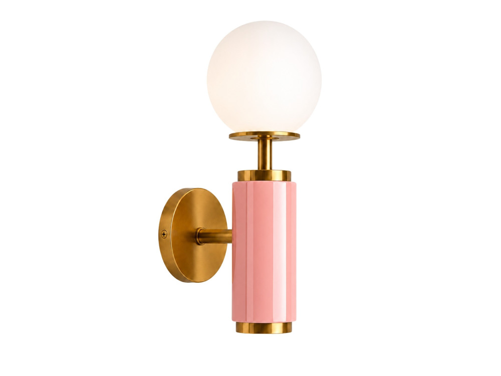 "Moira" Metal Wall Sconce - 15 x 17 x 37 cm - Pink
