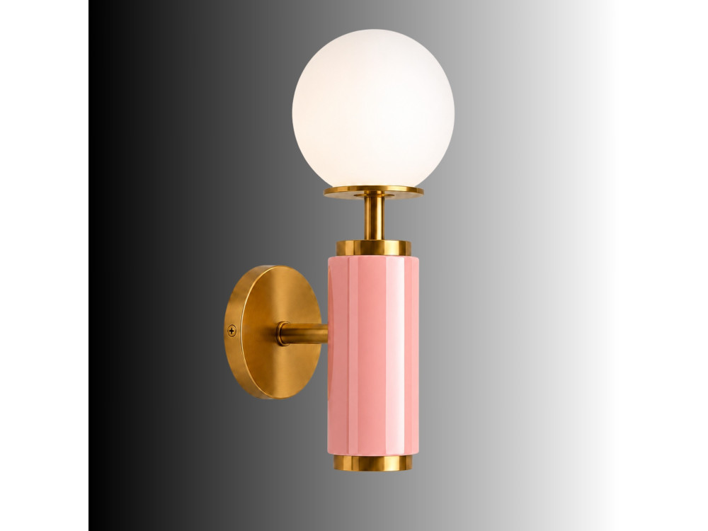 "Moira" Metal Wall Sconce - 15 x 17 x 37 cm - Pink