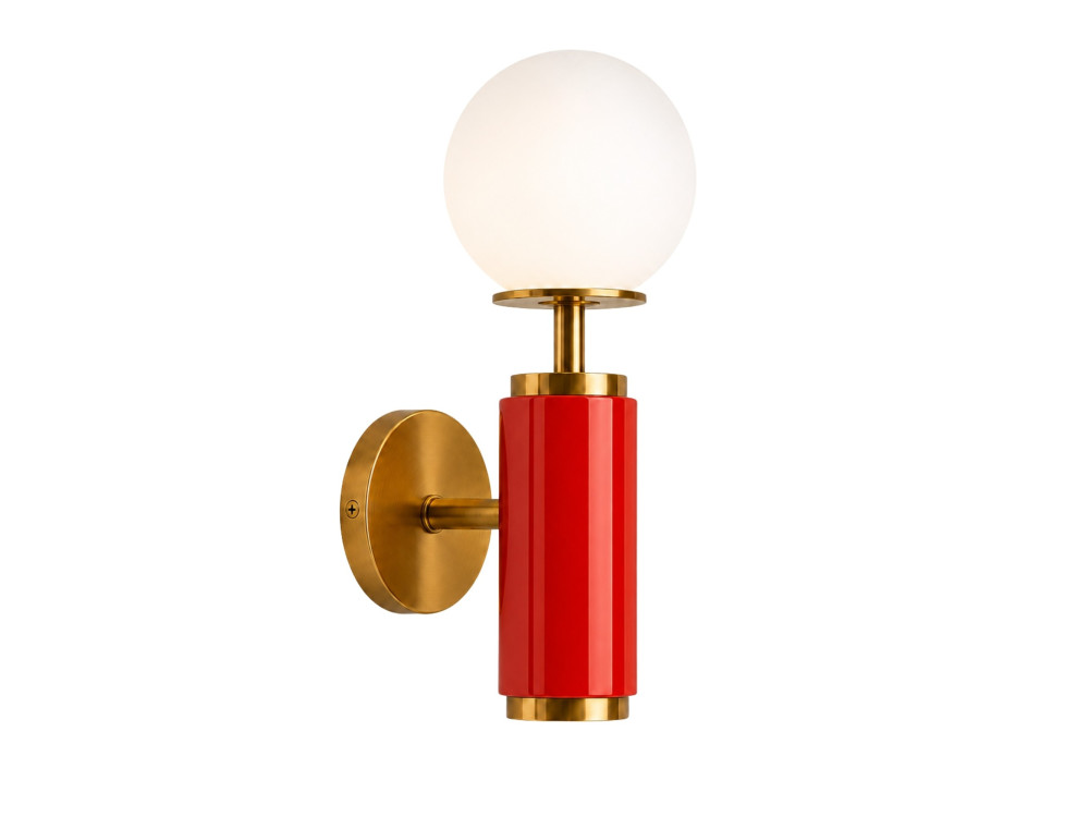 "Moira" Metal Wall Sconce - 15 x 17 x 37 cm - Red