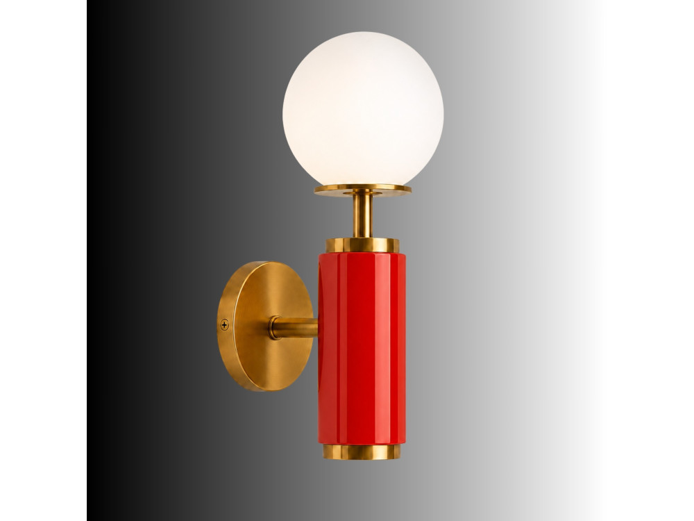 "Moira" Metal Wall Sconce - 15 x 17 x 37 cm - Red