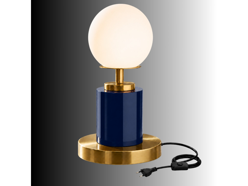 "Moira" Metal Table Lamp - 17 x 17 x 34 cm - Blue