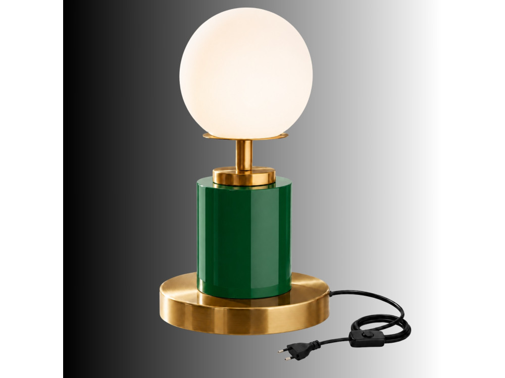 "Moira" Metal Table Lamp - 17 x 17 x 34 cm - Green